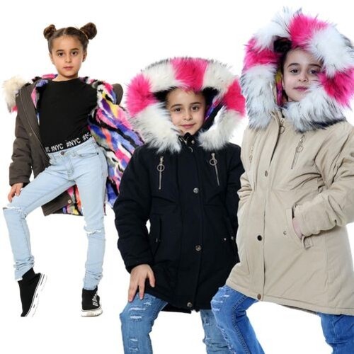Bambini falsa pelliccia parka - falsa,